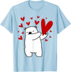 Polar Bear Dabbing Dabbing Polar Bear Heart T-Shirt - Baby Blue