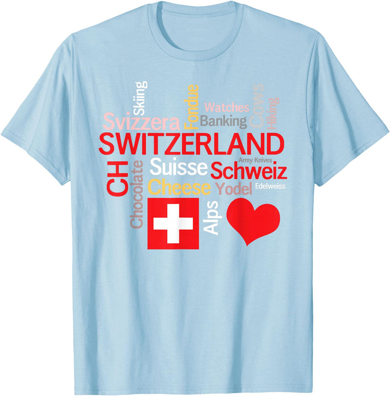 Simply Swiss Why I Love Switzerland T-Shirt - Baby Blue