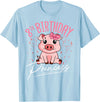 Pig Birthday 8 Cute Piggy Barn Party Apparel Pig 8th Birthday Princess Farm Party Hog Farmer Barnyard T-Shirt - Baby Blue