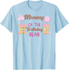 Family Birthday Bear Gifts Mommy of The Birthday for Girl Bear 1st Birthday Party Girl T-Shirt - Baby Blue
