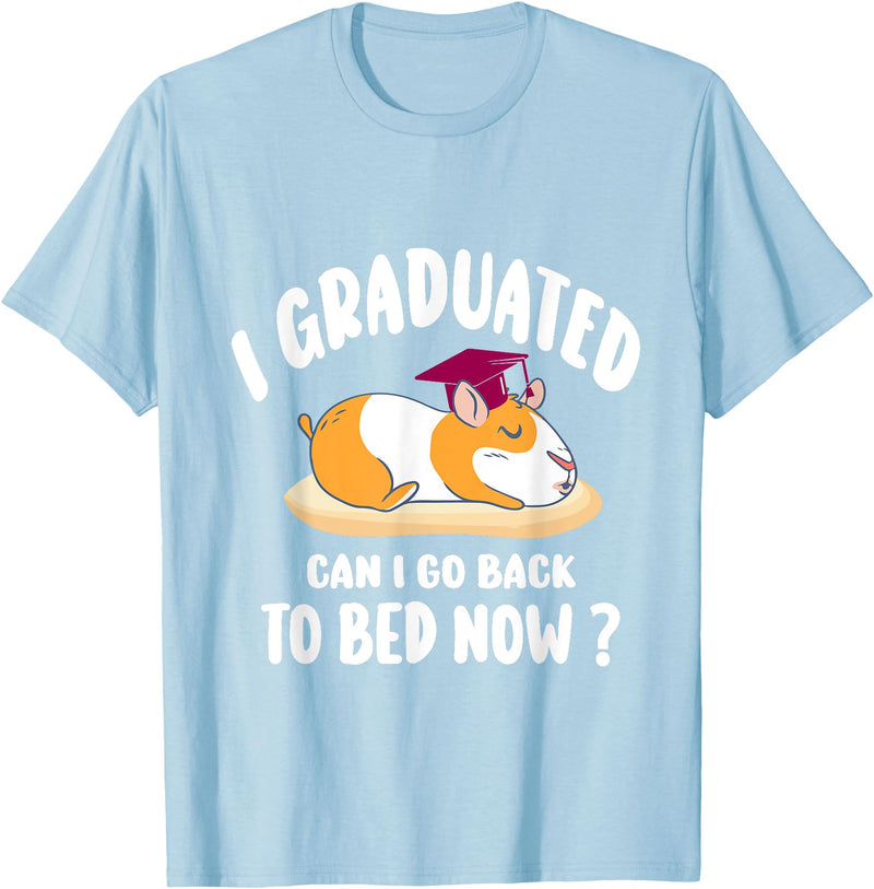 i graduated 2022 graduation -guinea pig Graduation i graduated can i go back to bed now - guinea pig Graduation T-Shirt - Baby Blue