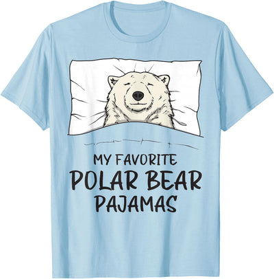 Favorite Polar Bear Pajamas, Napping Ice Bear Pajama T-Shirt