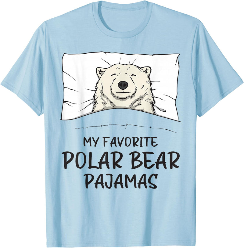 Sleeping & Napping Shirt Gifts Favorite Sleepshirt Favorite Polar Bear Pajamas, Napping Ice Bear Pajama T-Shirt - Baby Blue