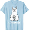 Cute Yoga Shirts - Llamaste Llamaste - Cute Yoga Lovers Gift, Adorable Llama Fitness T-Shirt - Baby Blue