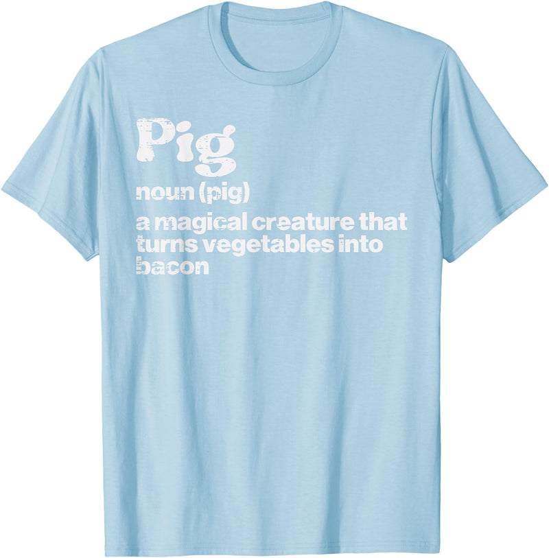 BBQ Barbecue Shirts Men Women Grilling Gifts Pig Definition Bacon Funny Bbq Barbecue Grill Men Women Kids T-Shirt - Baby Blue