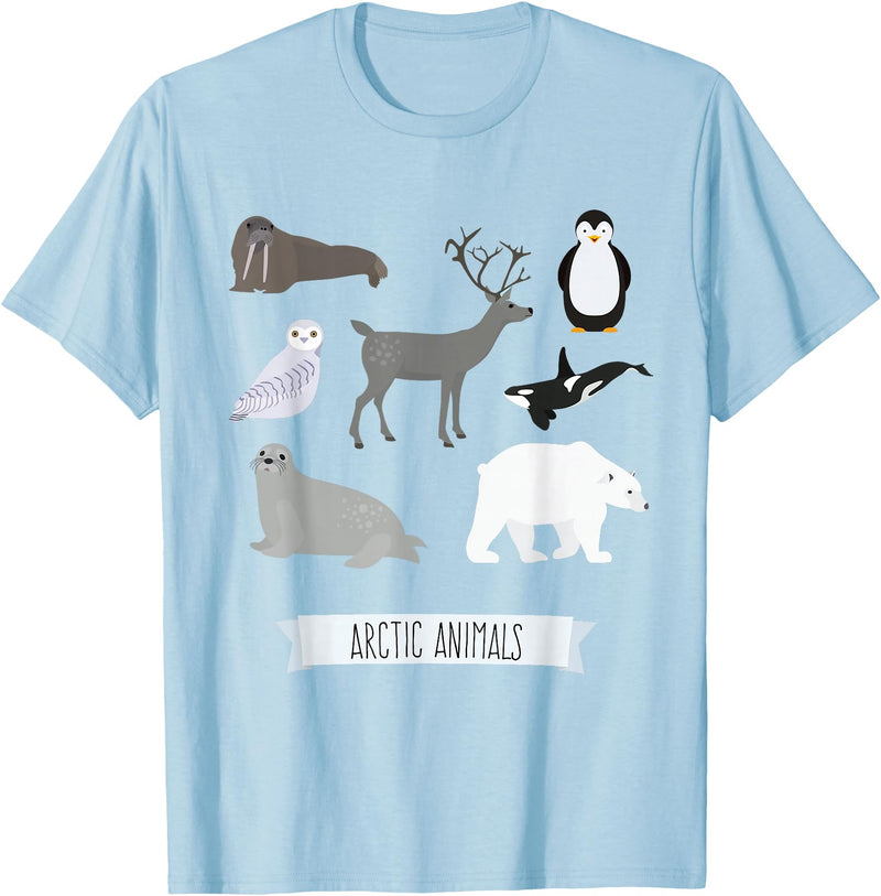 Cute Arctic Animals Co. Arctic Animal Gift Collection Cute Animals Gift for Kids T-Shirt - Baby Blue