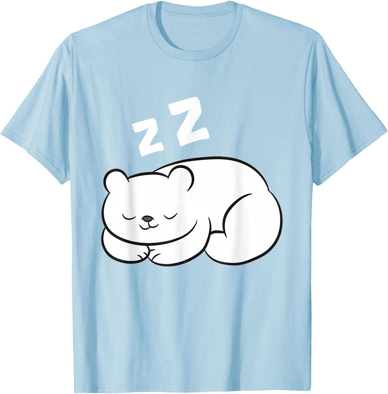 Arctic Polar Bear Tees And Gifts Ice Bear Sleeping Tired Arctic Polar Bear T-Shirt - Baby Blue