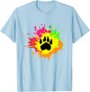 Furry Fandom Shirt by Crush Retro Furry Shirt Rainbow Bear Fursona Wolf Paw Print Gifts T-Shirt - Baby Blue