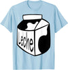 Clever Witty Milk Designs Leche Spanish Milk Carton Dairy Lover T-Shirt - Baby Blue