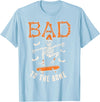 Bad to The Bone Skeleton Funny Skateboard Toddler Halloween T-Shirt - Baby Blue