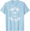 Tin Foil Hat Club with UFO Cow Abduction T-Shirt - Baby Blue
