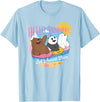Cartoon Network We Bare Bears Hello Summer! Grizz Panda Ice Bear T-Shirt - Baby Blue