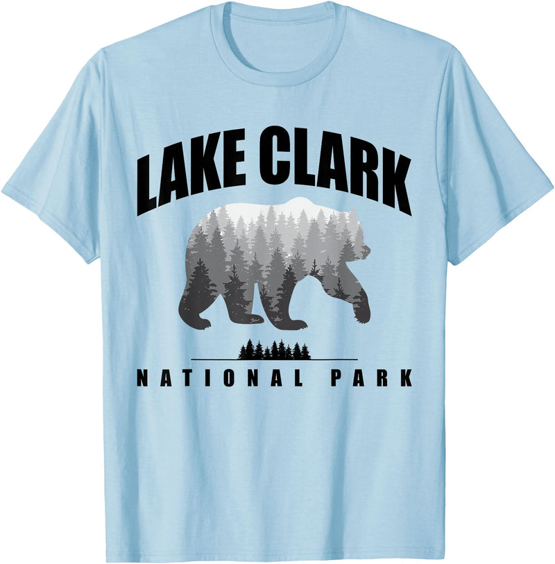 Lake Clark National Park Souvenir Tee Lake Clark National Park Bear US Parks Souvenir T-Shirt - Baby Blue