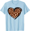 Giraffe Pattern Graphic Apparel Heart Giraffe Print for Giraffe Lover T-Shirt - Baby Blue