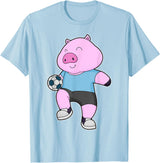 Snabdesign84 Pig Soccer player Soccer Sports T-Shirt - Baby Blue