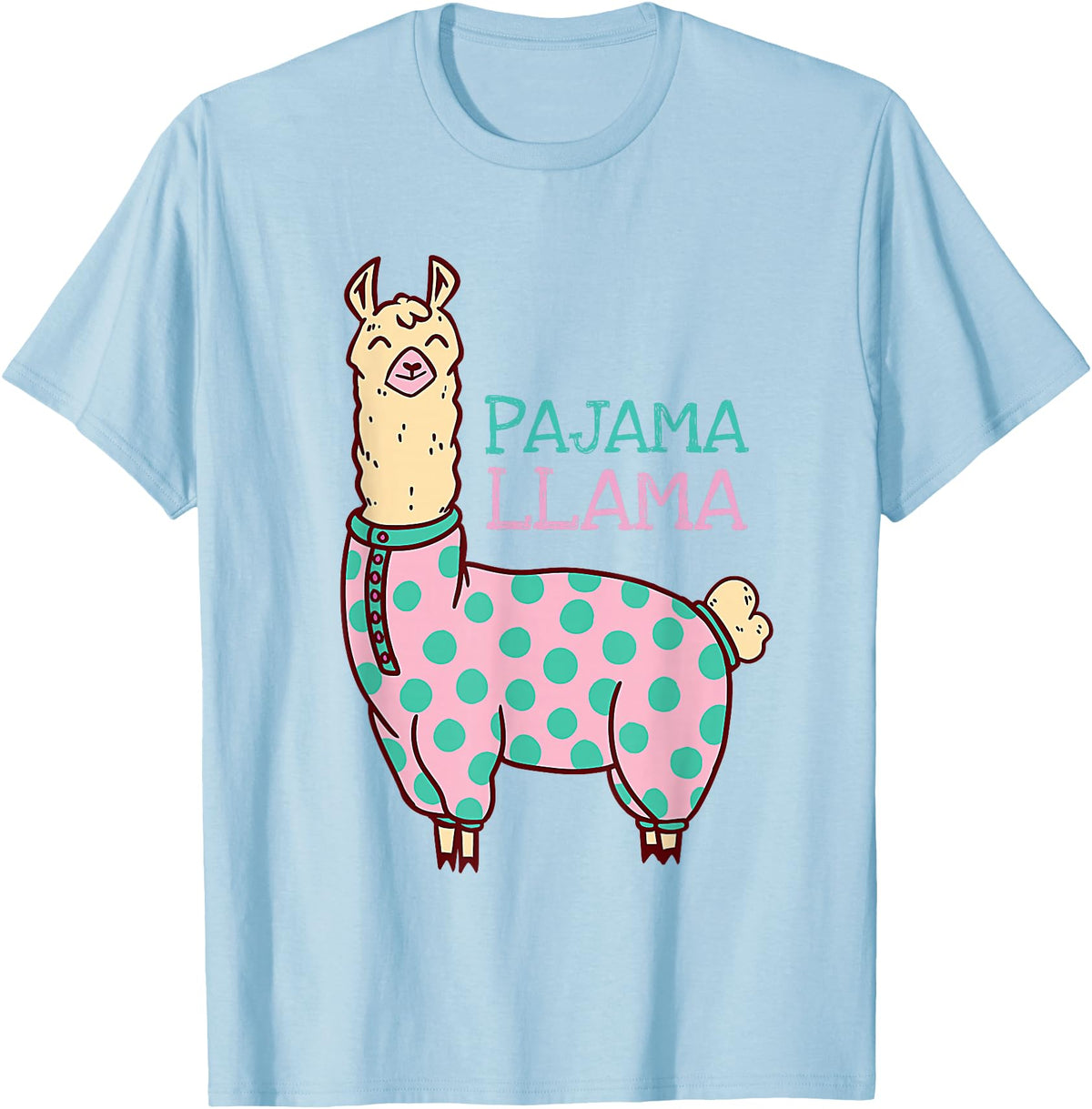 Cool Llama lovers Pyjama day Pajama Llama Cute Llama Pajama Alpaca Kids Women Girl T-Shirt - Baby Blue