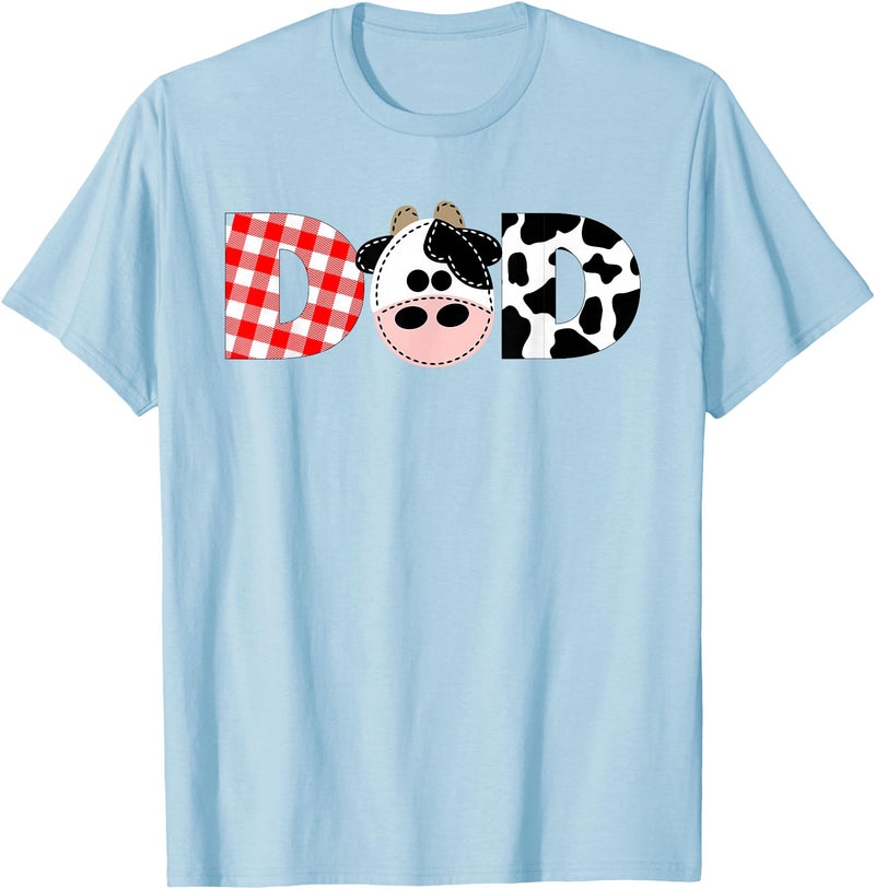 Funny Cow Mom And Dad Birthday Family Tees Dad of The Birthday for Boy Cow Farm 1st Birthday Cow Daddy T-Shirt - Baby Blue