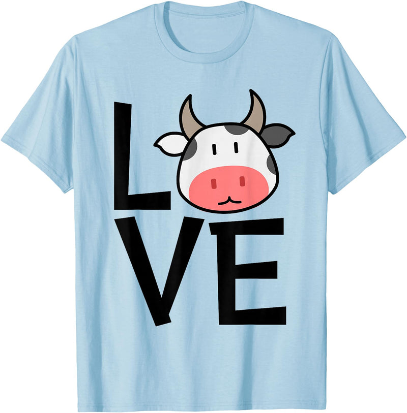 Kids Cow Design for Cow Lovers LOVE Cows Stuff | Cow Lover Stuff | Kids Cow T-Shirt - Baby Blue
