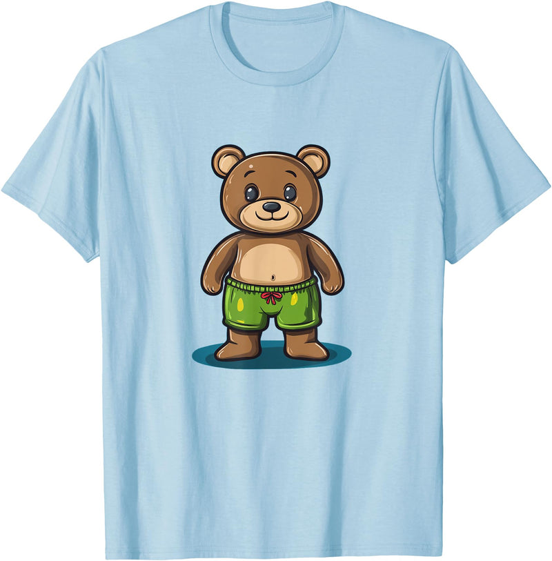 Teddy Bear swim trunks Cool Swim Trunks Teddy Bear Costume for Boys and Girls T-Shirt - Baby Blue