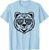 Funny Mothers Mama Bear Face Mama Bear Face Sunglasses Mother Mom Mommy T-Shirt - Baby Blue