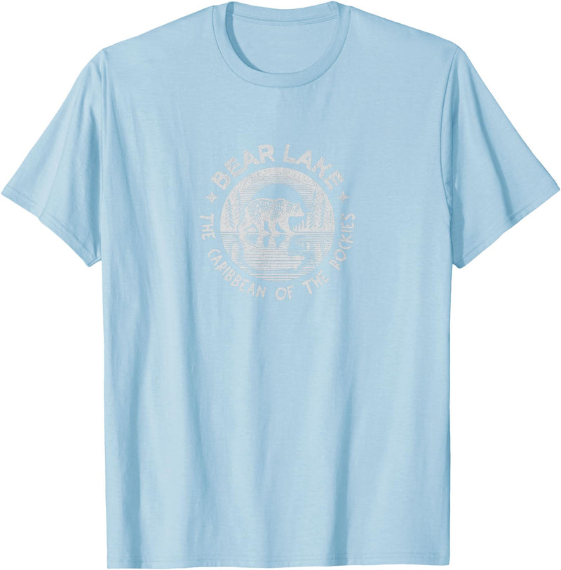 Bear Lake The Caribbean Of The Rockies Utah Idaho Bear Lake Vintage The Caribbean Of The Rockies Utah Idaho T-Shirt - Baby Blue
