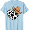 Magical and Funny Western Gifts Western Cow Print Heart Cowboy Cowgirl T-Shirt - Baby Blue