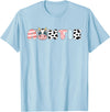 Cow Matching Family Outfit Costume Apparel Auntie Girl Birthday Matching Family Cow Farm Animal Aunt T-Shirt - Baby Blue