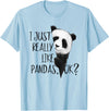 Giant Panda Fan Art SkizzenMonster I Just Really Like Pandas, OK? Funky I Love Panda Bears Art T-Shirt - Baby Blue