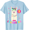 Llamazing Birthday Party Outfit Llama Lovers Llamazing 2 Years Old Girl Birthday Cute Llama Alpaca Kids T-Shirt - Baby Blue