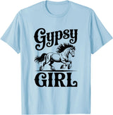 Gypsy Vanner Horse Girl Gift Gypsy Horse Girl Proud Gypsy Vanner Owner Draft Horse T-Shirt - Baby Blue