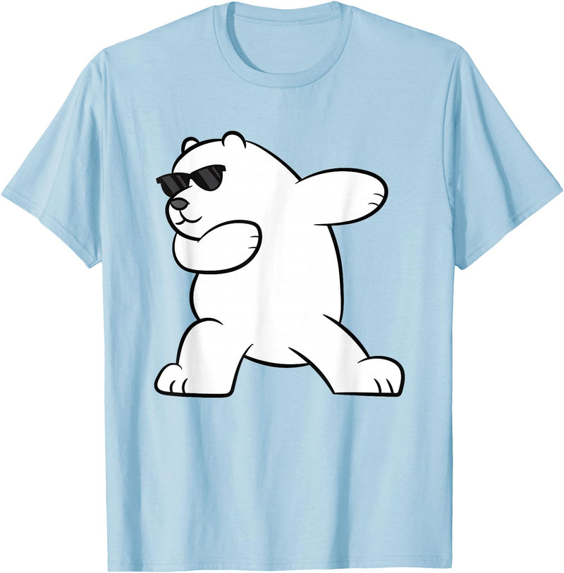 Arctic Polar Bear Tees And Gifts Ice Bear Dabbing Arctic Cute Dabbing Polar Bear T-Shirt - Baby Blue