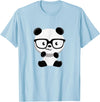 My Shirt Hub Cute Little Bear Panda Nerd with Glasses T-Shirt - Baby Blue