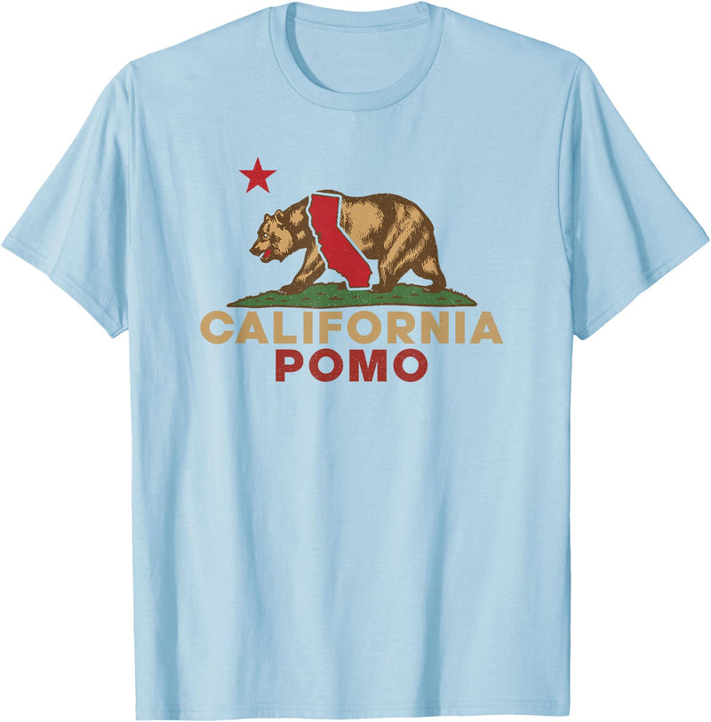 California Bear Vintage Pomo West Coast Pomo California Vintage Bear Retro State Pride T-Shirt - Baby Blue