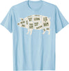 Pig & Pork Butcher Diagram Tees Pig & Pork Butcher Diagram Bacon Lover - T-shirt T-Shirt - Baby Blue