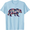 Bahaa's Tee Best Daddy Ever, I Love You Dad, Floral Papa Bear Graphic T-Shirt - Baby Blue