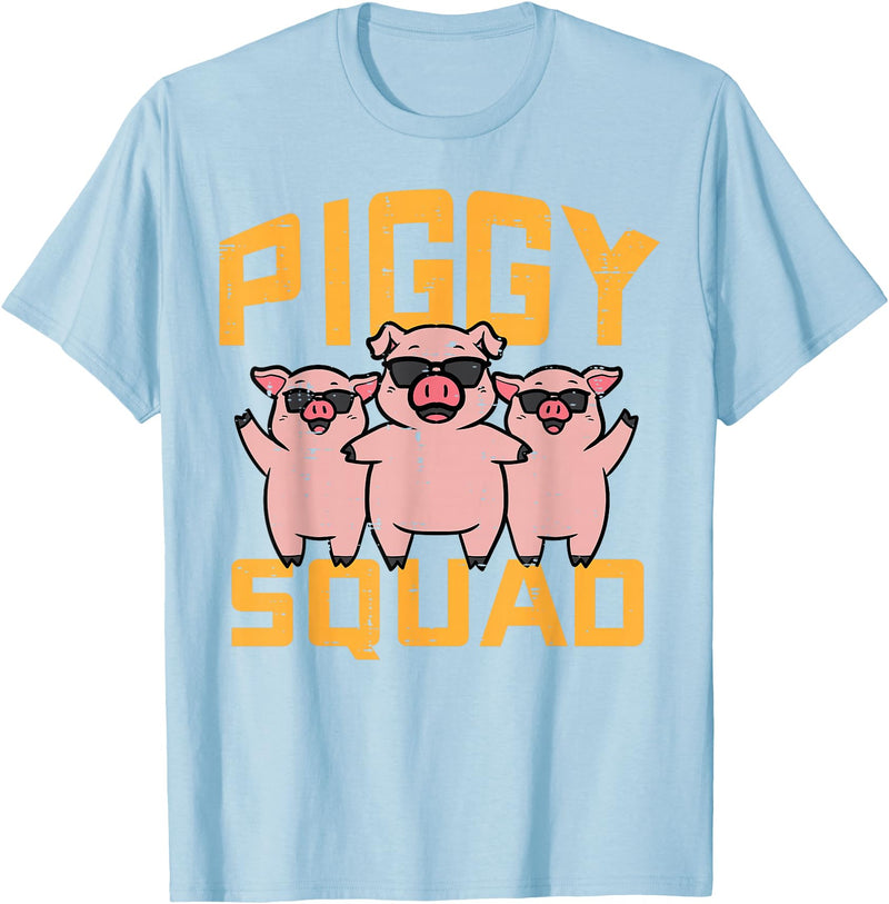 Pig Lover Shirts For Men Women Kids Pig Lover Piggy Squad Hog Farmer Crew Swine Women Men Kids T-Shirt - Baby Blue