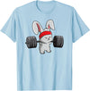 Bunny Gym , Rabbit Fitness Weightlifting T-Shirt in Baby Blue