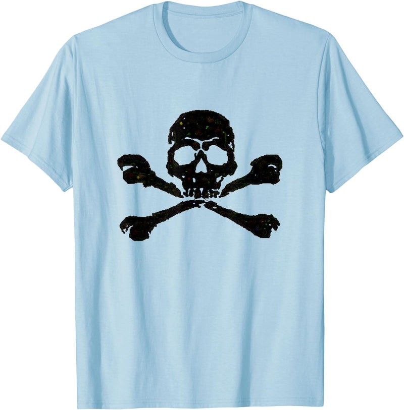 DATZLYF Skull and Crossbones t-shirt T-Shirt - Baby Blue