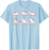 Cute Bunny Yoga Rabbit Poses and Meditation Funny T-Shirt in Baby Blue