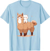 Funny Llama Alpaca Animal Lover Gifts Clothing Llama Alpaca Cat T-Shirt - Baby Blue