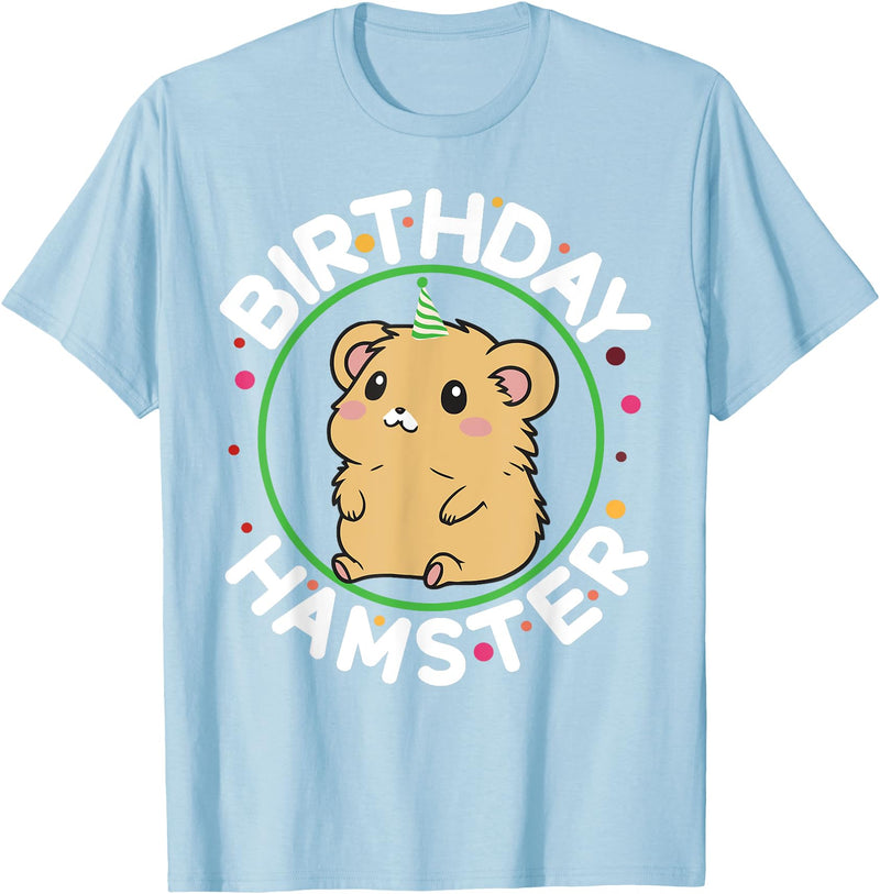 Unisex-Kids Hamster Birthday Party Birthday Hamster T-Shirt - Baby Blue