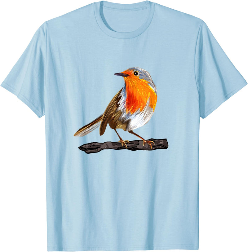Robin Bird Ornithology Nerd Birding Watcher Robin Bird T-Shirt - Baby Blue