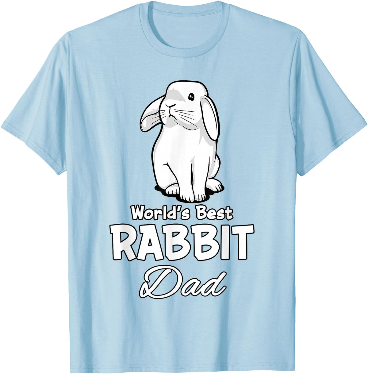 Rabbit Dad Father Rabbit Lover Cute Rabbit T-Shirt in Baby Blue