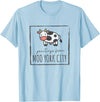 Grüße aus Moo York City - Lustiges Kuhmotiv Greetings from Moo York City - Funny Cow Motif with Saying T-Shirt - Baby Blue