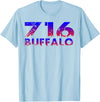 716 Tee's 716 Buffalo Skyline WNY pride T-Shirt - Baby Blue