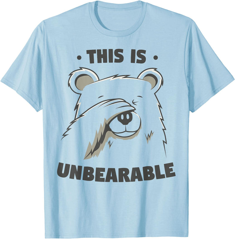 Funny Bear Pun Teez This Is Unbearable Funny Bear Word Game T-Shirt - Baby Blue