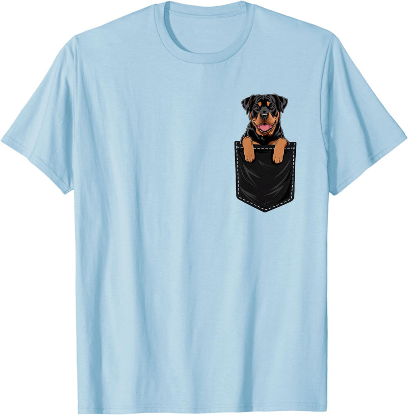 RottweilersBests Funny Rottweiler In Pocket Dog Mom Dad T-Shirt - Baby Blue