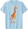 Giraffe and Zookeeper Design Giraffe T-Shirt - Baby Blue