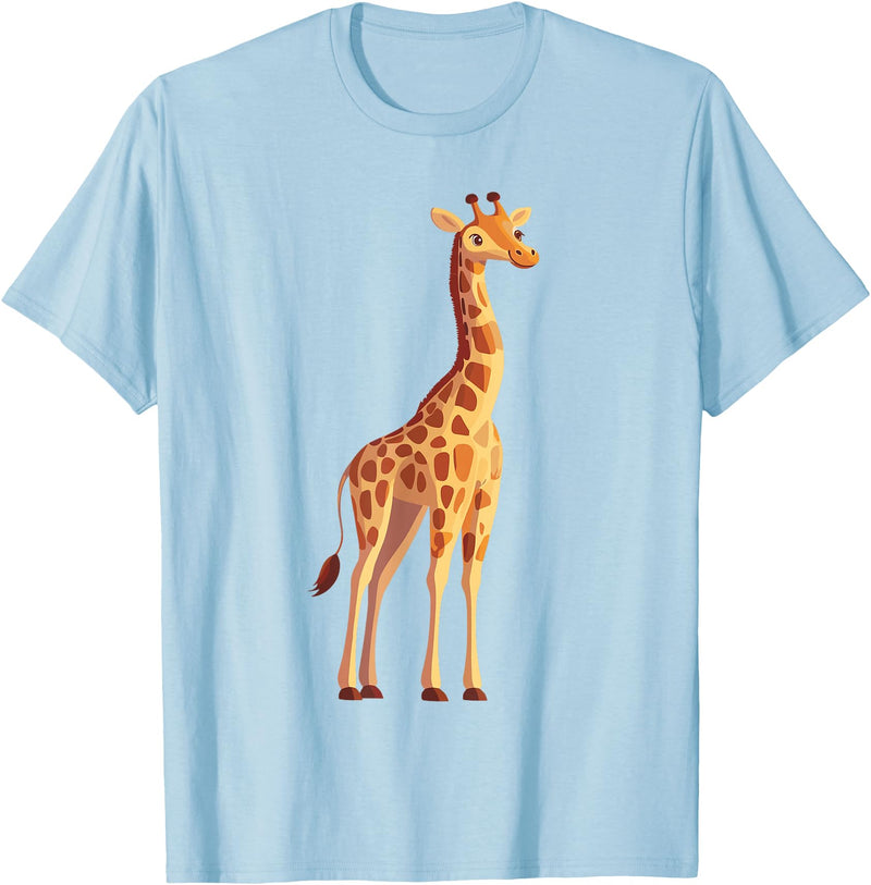 Giraffe and Zookeeper Design Giraffe T-Shirt - Baby Blue