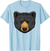 Wowsome! Black Bear Animal Head - Cute Black Bear Lover Women Men T-Shirt - Baby Blue